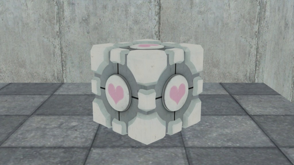 Portal Weighted Companion Cube Hearted preview image 1